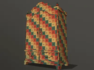  Old dusty closet covered in ivy  - 2 versions Low-poly 3D model