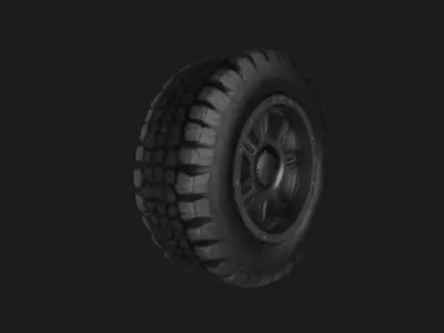 Worn Vehicle Wheel 3D Model 3D model