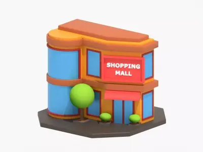 Shopping Mall 3D Illustration 3D model
