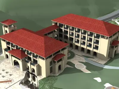 Hotel Building 3D model 99
