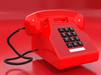Retro Red Phone 3D model