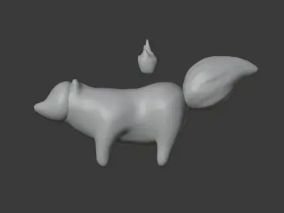 Arctic Mana Fox Low-poly 3D model