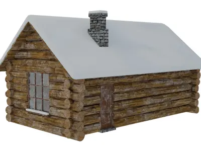  Winter Log Cabin 