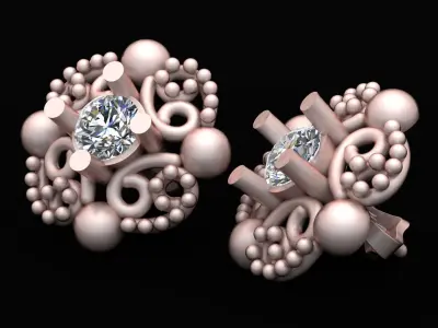 ANTIQUE FASHION EARRING 3D PRINTABLE MODEL 3D print model