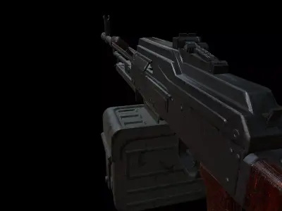 PKM Light Machine Gun Low-poly 3D model purchase