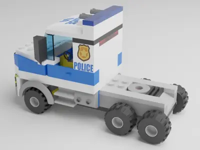 Lego Police Truck Low-poly 3D model