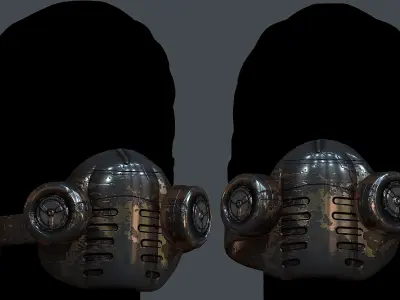 Gas mask helmet 3d model scifi Low-poly  Low-poly 3D model 67
