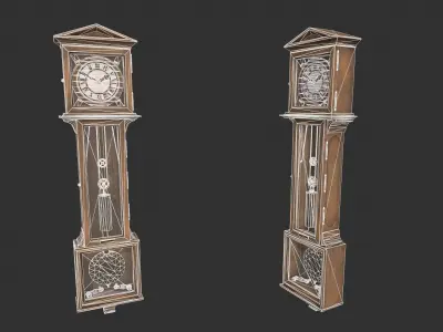 Grandfather Clock Low-poly 3D model