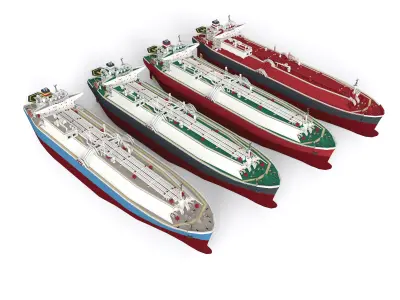 LNG Gas Carrier lowpoly  Low-poly 3D model