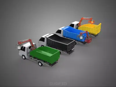 TRUCK PICK UP DUMP HYDRAULIC CRANE LOADER GRABBER GRAPPLE CLAW 3D model