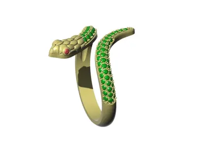 Snake Diamond Ring Free 3D print model