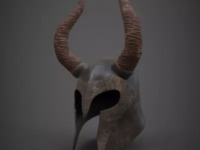 Helmet horned Low-poly 3D model