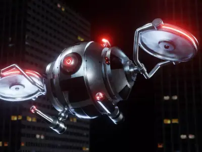Sci-fi drone 3D model Rigged