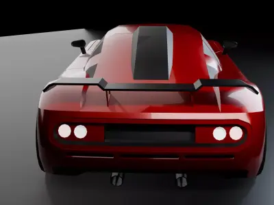 Low Poly Sports Car Game Ready Vehicle Red Supercar Low-poly 3D model