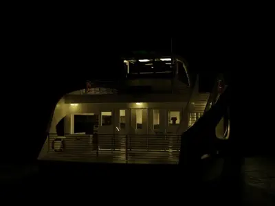 Nyc Ferry - New York Full Interior Low-poly 3D model