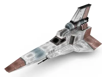 Starship Light Fighter Low-poly 3D model