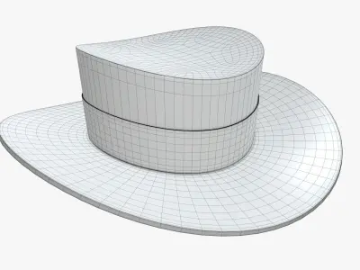 Black classic hat 02 Free 3D model