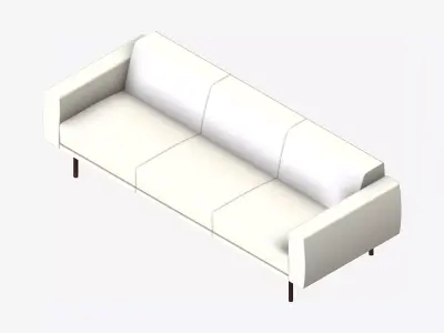 Seat - Sofa - Simplicity - Triple Low-poly 3D model