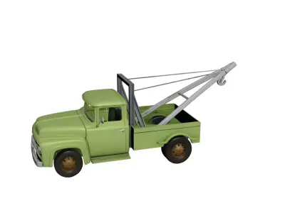 Early Vintage Tow Pickup Truck Antique Historical Vehicle 02 3D model