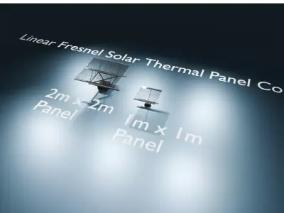 Linear Fresnel Solar Thermal Collector Green Energy Power 3D model