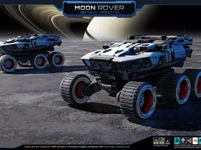 MOON - Rover  Low-poly 3D model