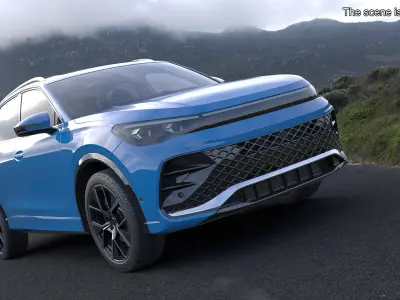 Modern Blue Crossover SUV 