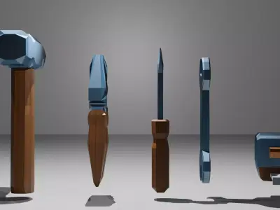 Low-Poly Workshop Tools Pack Low-poly 3D model