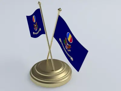 Flag of the United States Army Training and Doctrine 3D model