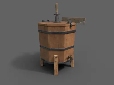 WOODEN WASHING MACHINE 3D model