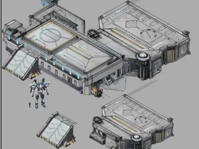 Spacecraft - Ground Platform 02 3D model