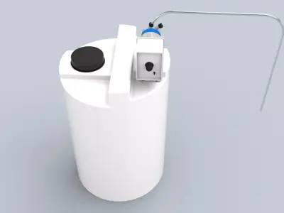 Chemical tank with emec dosing pump Low-poly 3D model