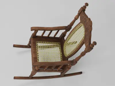 Rocking chair 3D model 2