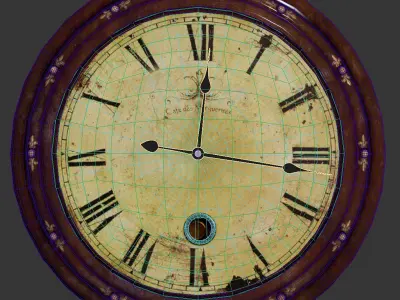 Old wall clock 3D model