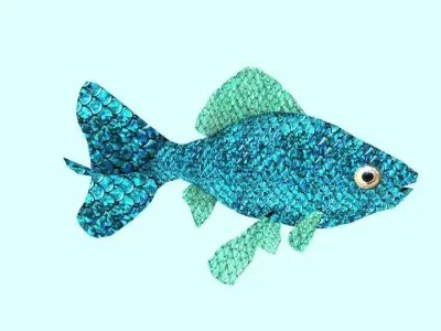 fish made in blender Low-poly 3D model