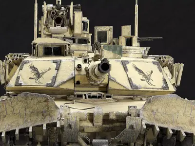 M1A2 SEP v2 Abrams Remake With 11 Camo and Mine Trawl  3D model