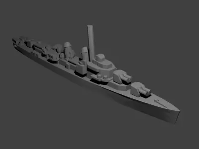 US Gearing Class Destroyer Warship 3D print model