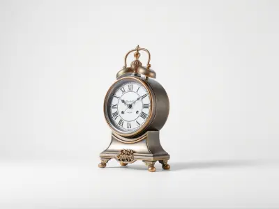 Vintage Ornate Antique Clock model pack Low-poly 3D model