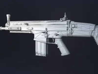 SCAR-H Assault Rifle 3D model