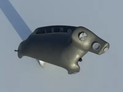 Throttle grip for fighter jet 3D model PBR