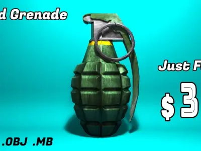 Hand Fragmentation Grenades Low Poly Low-poly 3D model