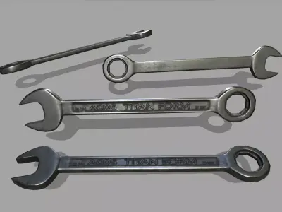 wrench Low-poly 3D model 15