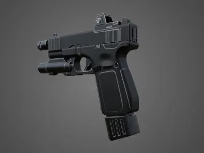 Glock gun Low-poly 3D model order