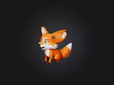 Cartoon Fox Low-poly 3D model purchase
