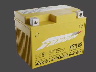 Motorcycle Battery Low-poly 3D model purchase