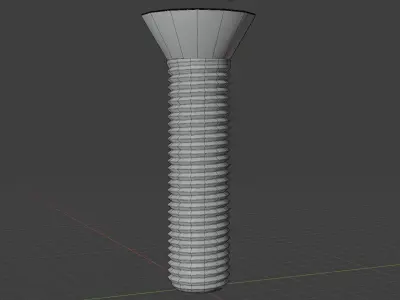 3D Low Poly Rusted Countersunk Bolt Baked Low-poly 3D model
