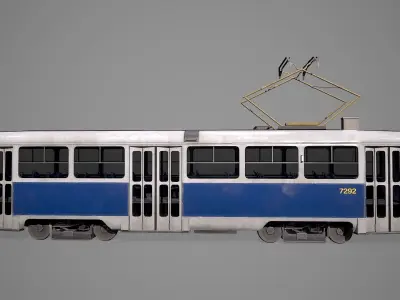 Old Tram  Low-poly 3D model