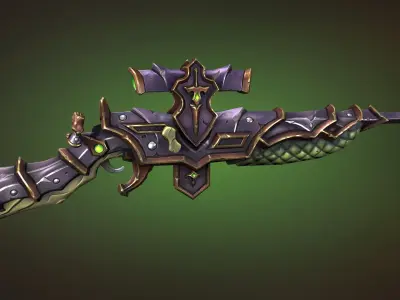 Knight sniper rifle Low-poly 3D model
