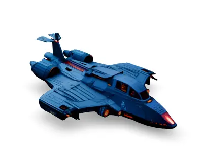 Scifi Dropship Versatile Spacecraft Model Low-poly 3D model