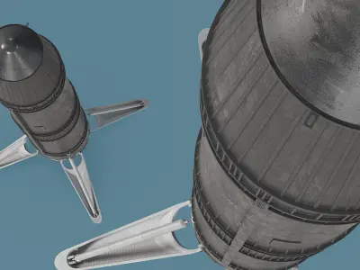 Advanced Orbital Rocket Black Standing Pose 3D model