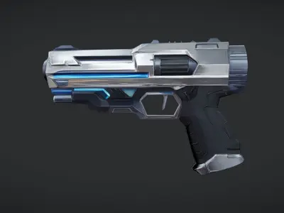 futuristic sci-fi handgun 3D model